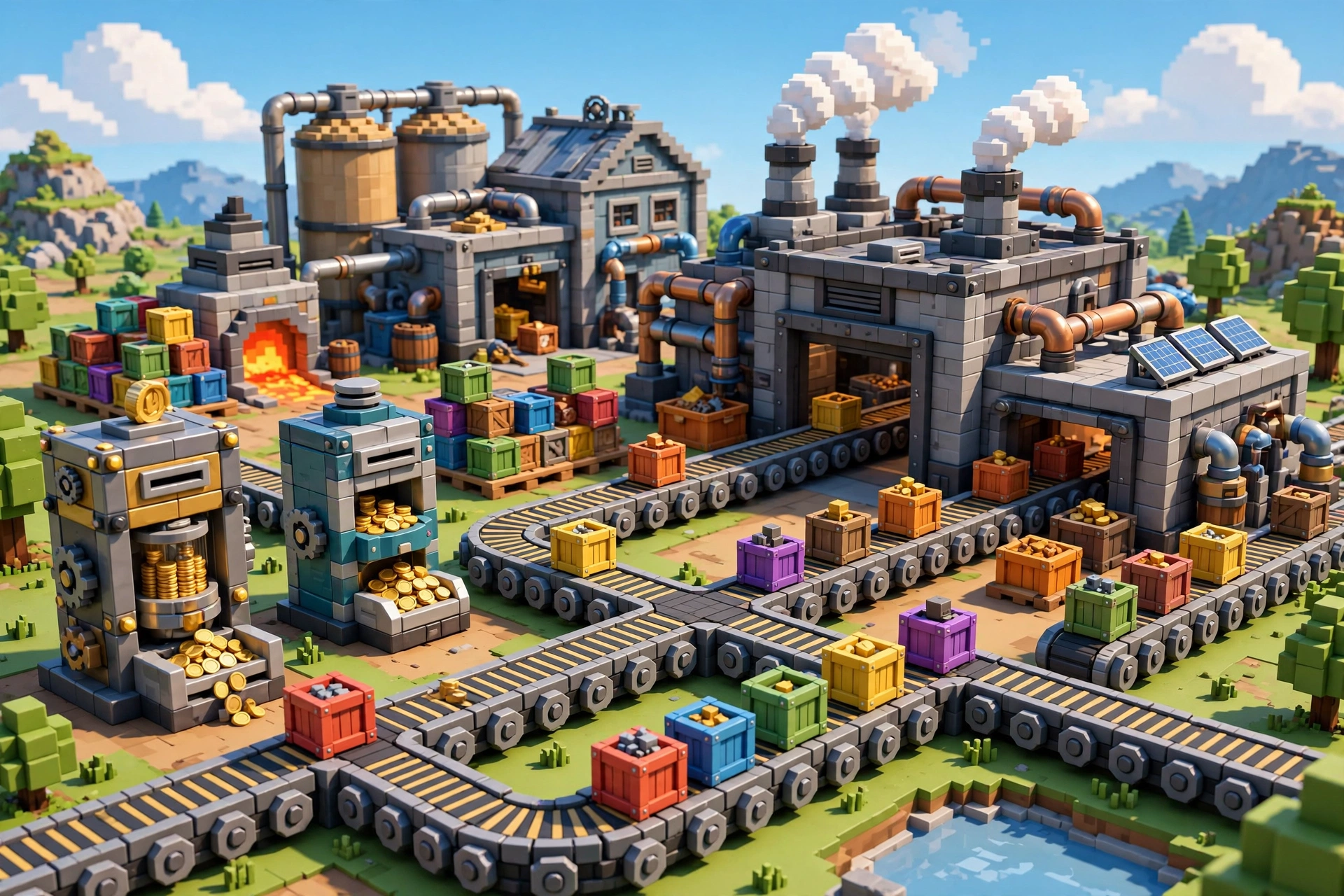 Blocky tycoon factory